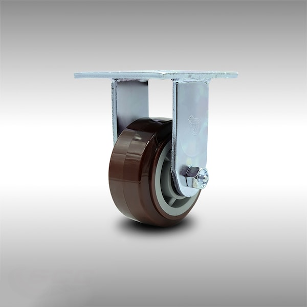 4 Inch Stainless Steel Polyurethane Wheel Rigid Caster with Ball Bearing SCC